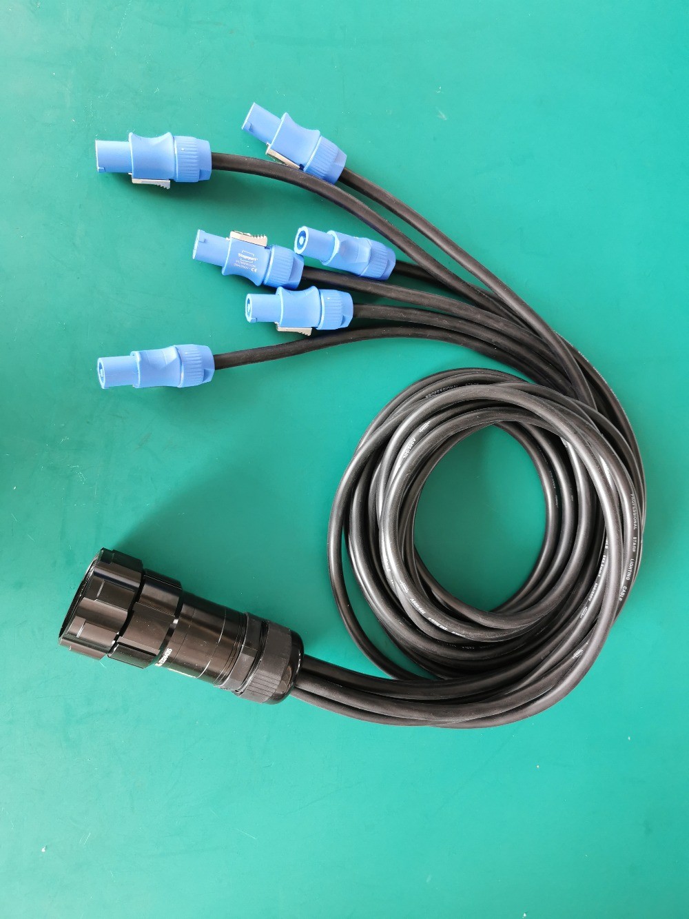 Socapex 19-Pin Breakour Cable 6 Powercon Cable Loose Tail With Distribution Core