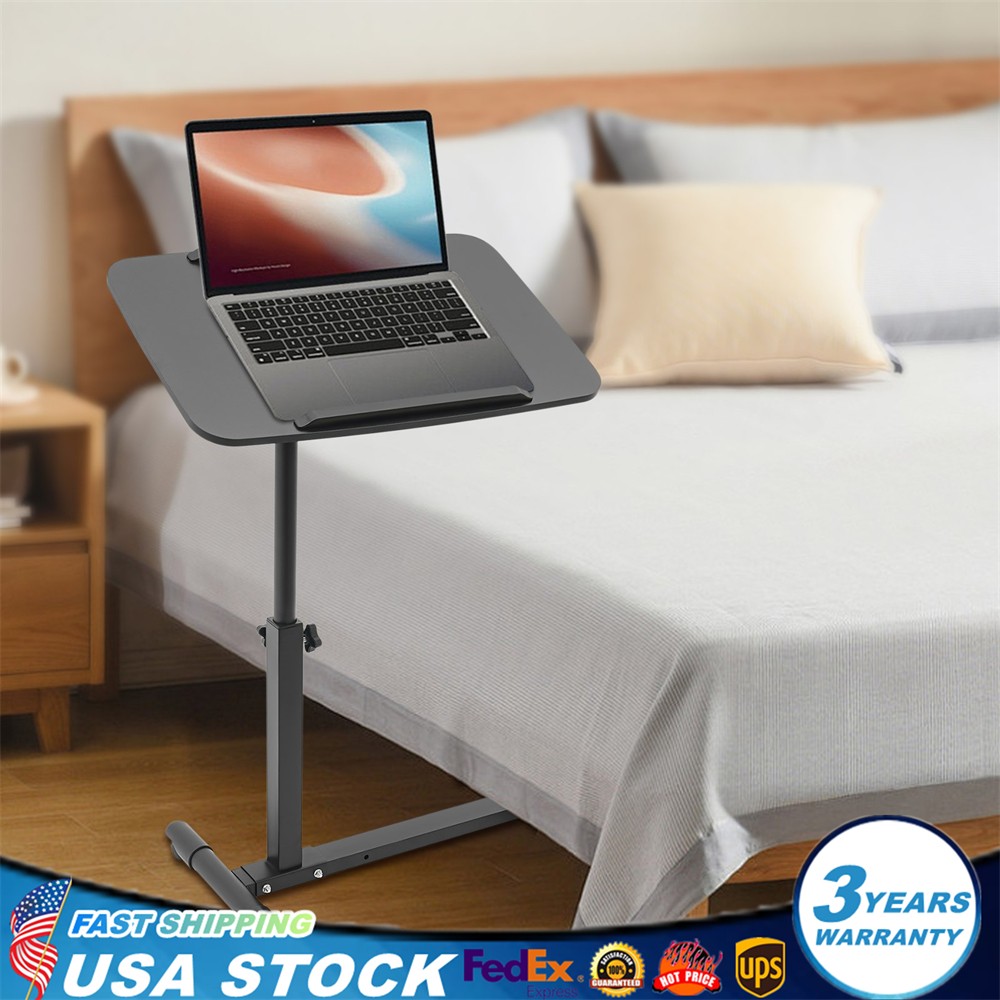Mobile Standing Desk Rolling Laptop Table Adjustable Hospital & Home Bed Table