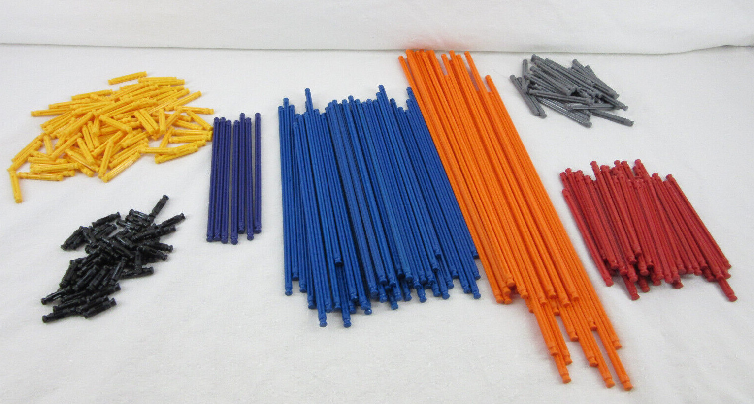 K'NEX MICRO RODS * Over 275 Piece Lot * Red Purple Black Blue Yellow Gray Orange
