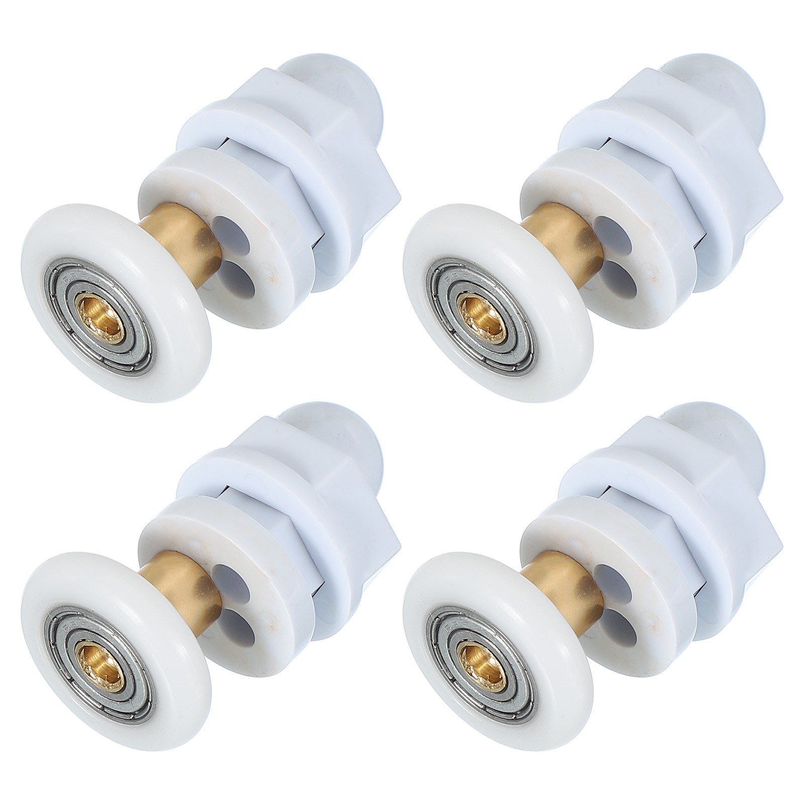 4 Pcs 23mm Shower Door Rollers Copper Rod Pulley Wheels Replacement White
