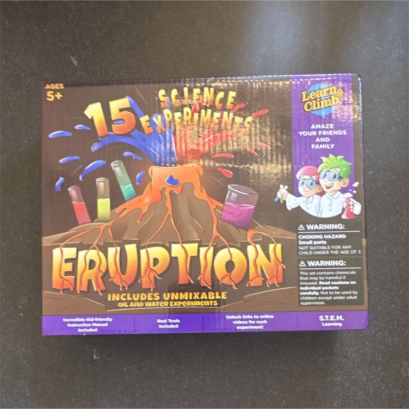 Learn & Climb Eruption Science Experiments Kit STEM Ages 5+ 4-7 8-11 Years