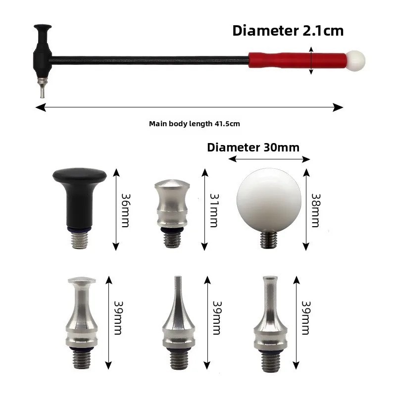Carbon Fibre Blending Hammer & Selection Of Tips For Automotive Dent Repair PDR