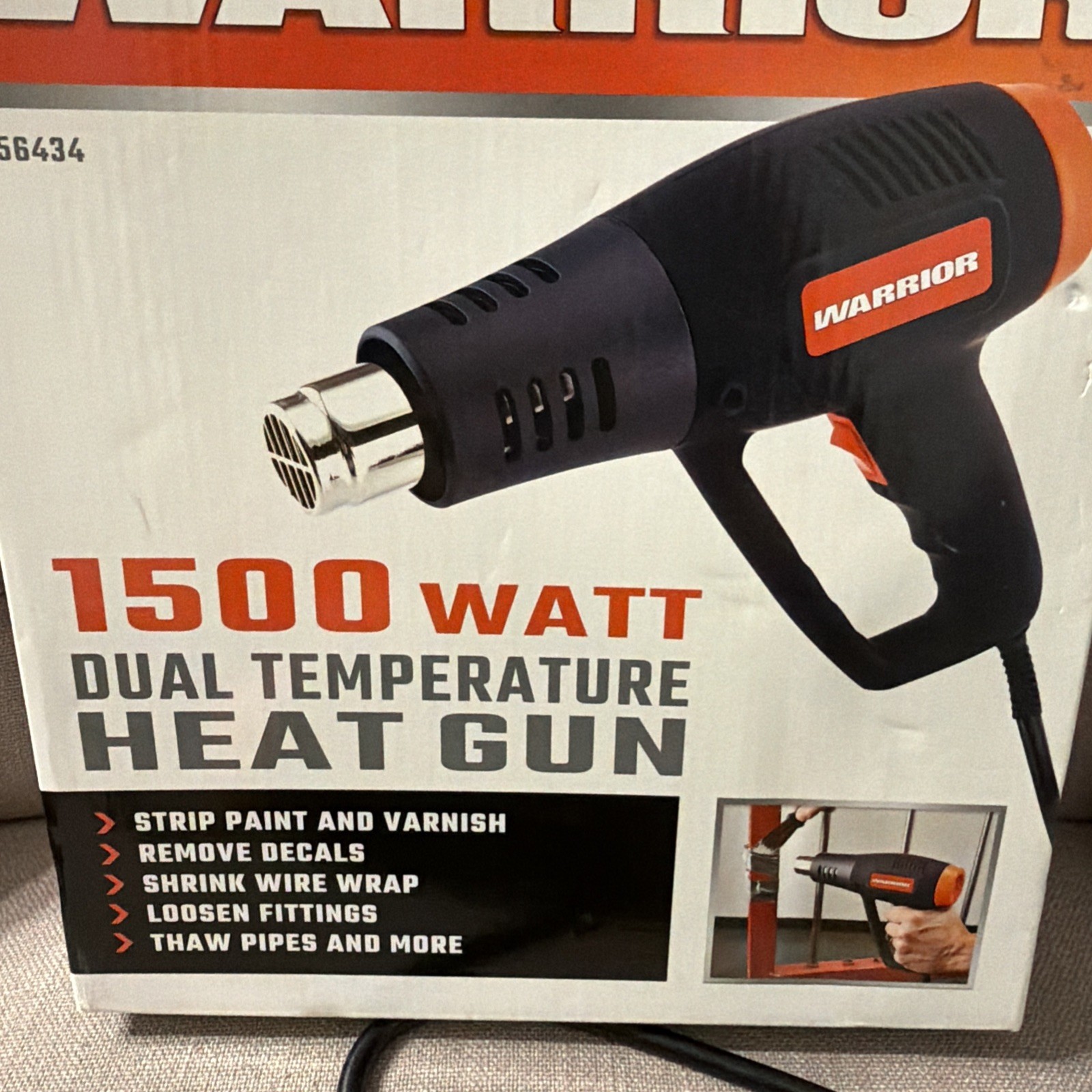 1500W Dual Temperature Heat Gun Warrior Open Box