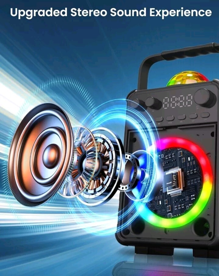 Amazmic Karaoke Machine with 2 Wireless Microphones,