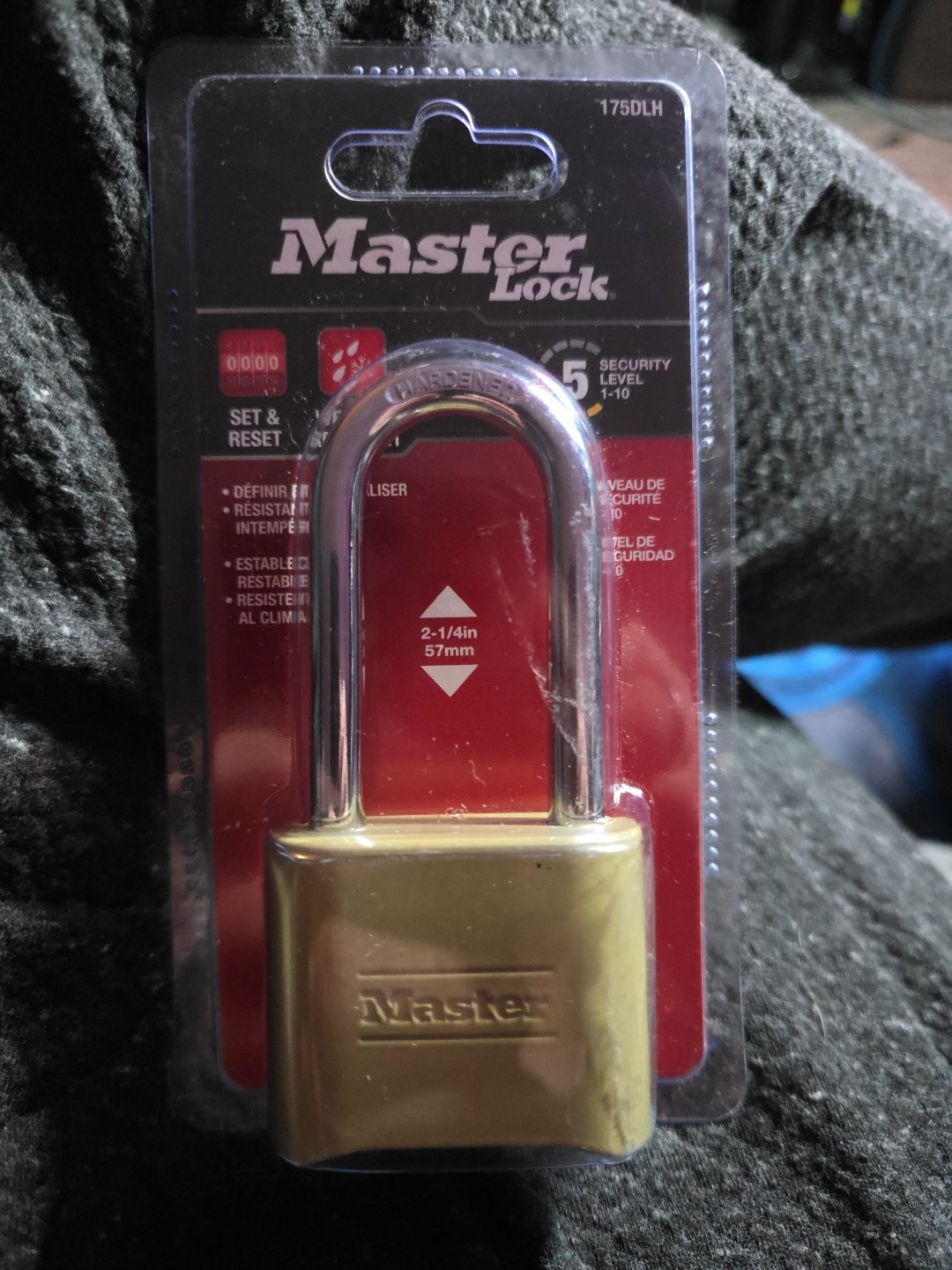 MasterLock 75DLH Resettable Combination Long Shackle Padlock Level 5 Security
