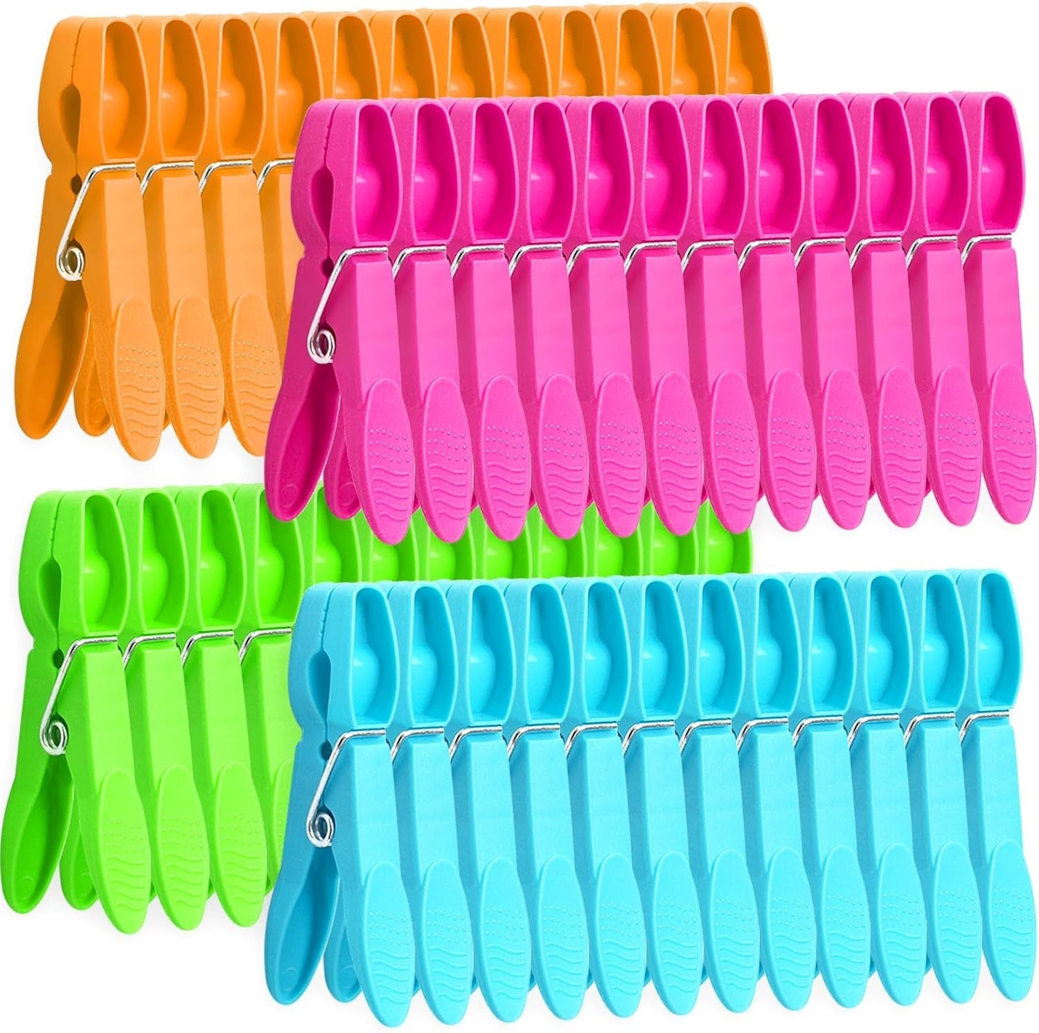 Clothes Pins, 48 Pack Colored Plastic Clothespins, Clothes Pins Heavy Duty Outdo