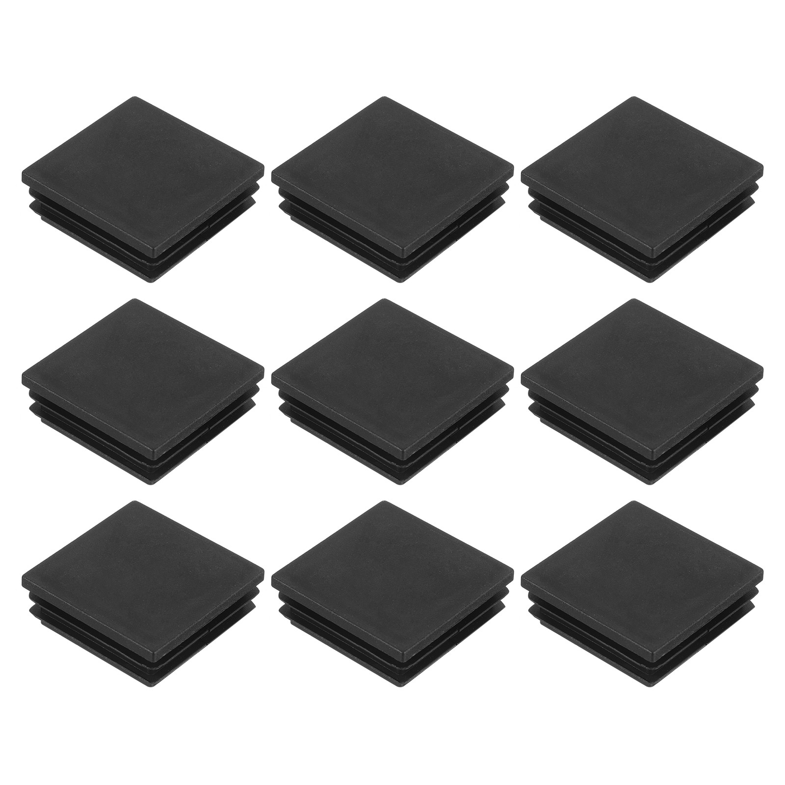 9Pcs Square Plastic Plug Insert, 1.97" x 1.97" Black Plastic Plugs End Cap