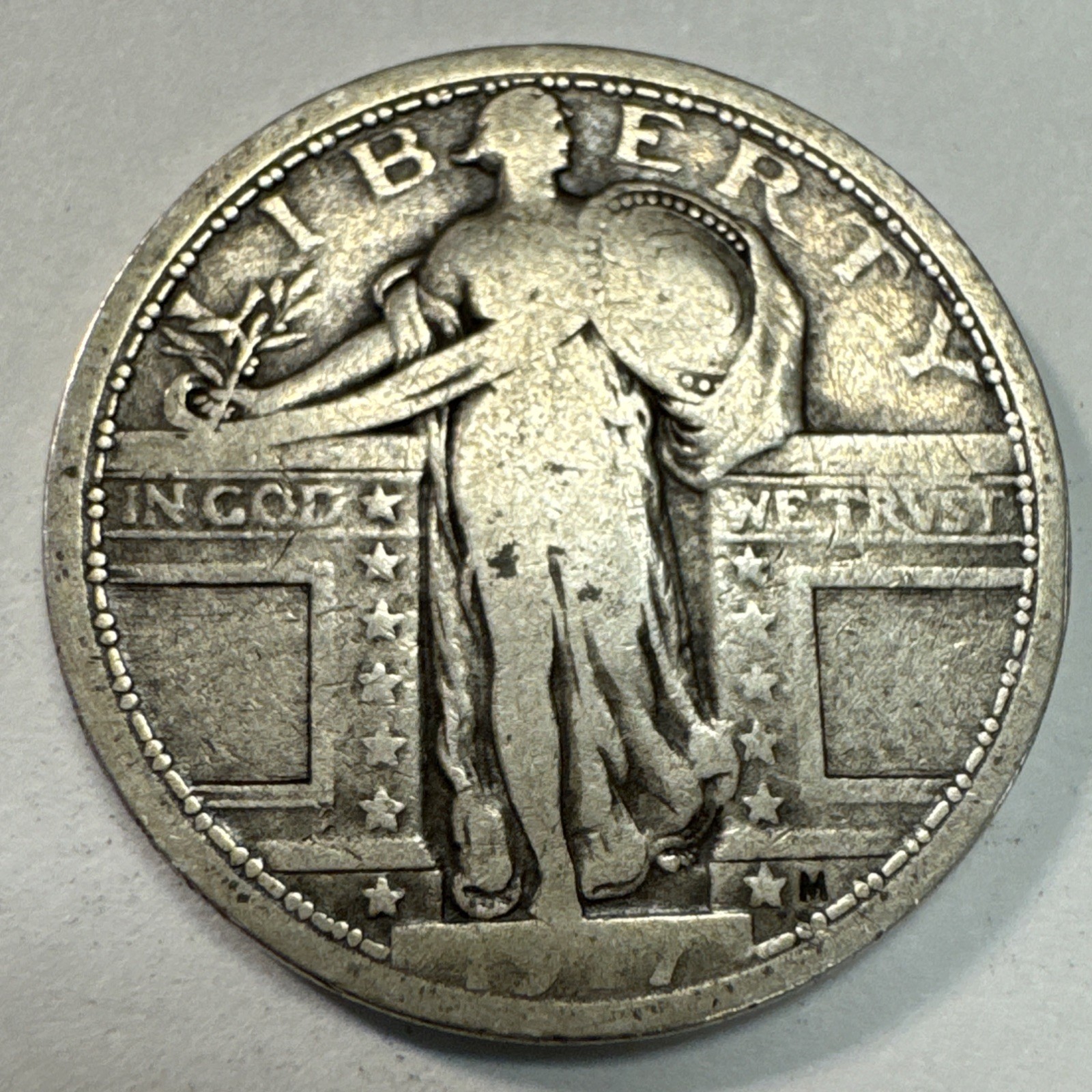 1917 Type 1 Standing Liberty Quarter VG