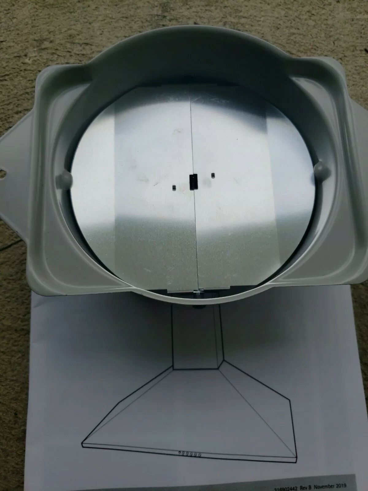 Range Hood Vent Transition 5304482261, Damper, Collar
