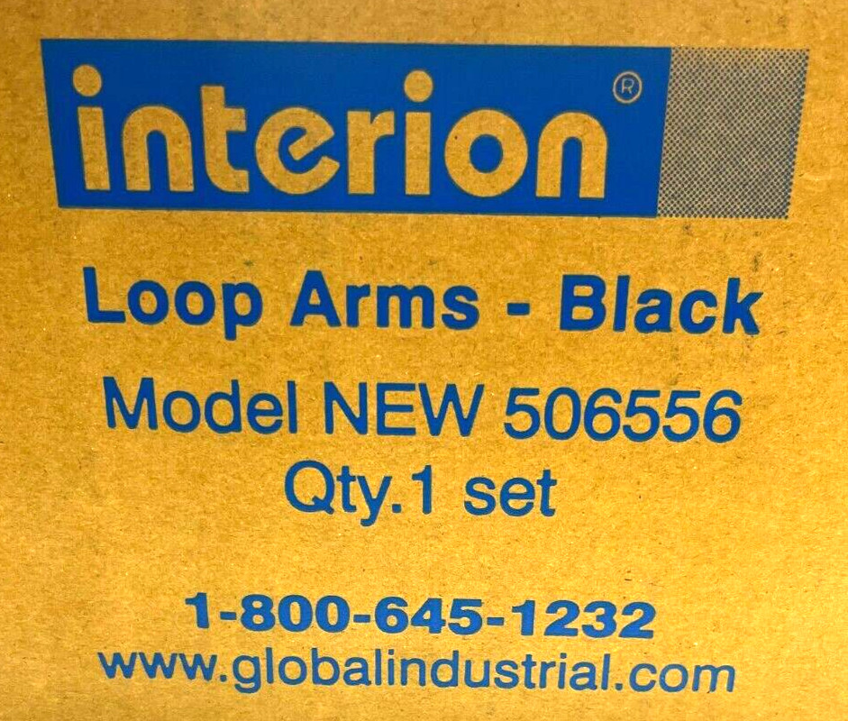 GLOBAL INDUSTRIAL INTERION LOOP ARMS BLACK 506556