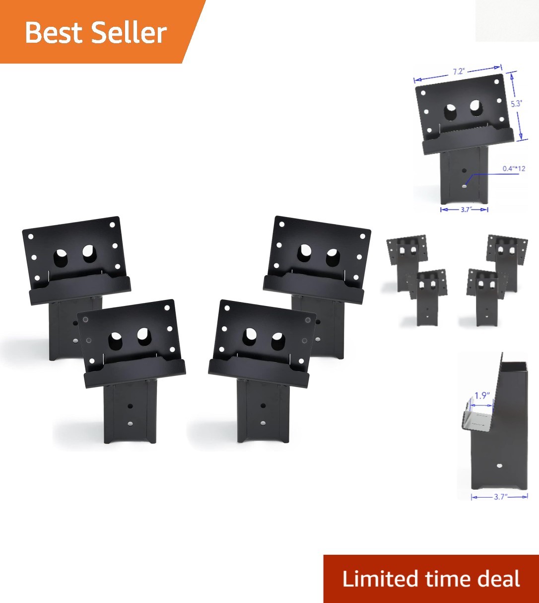 Durable Heavy-Duty 4x4 Brackets - Perfect for Observation Decks & Structures