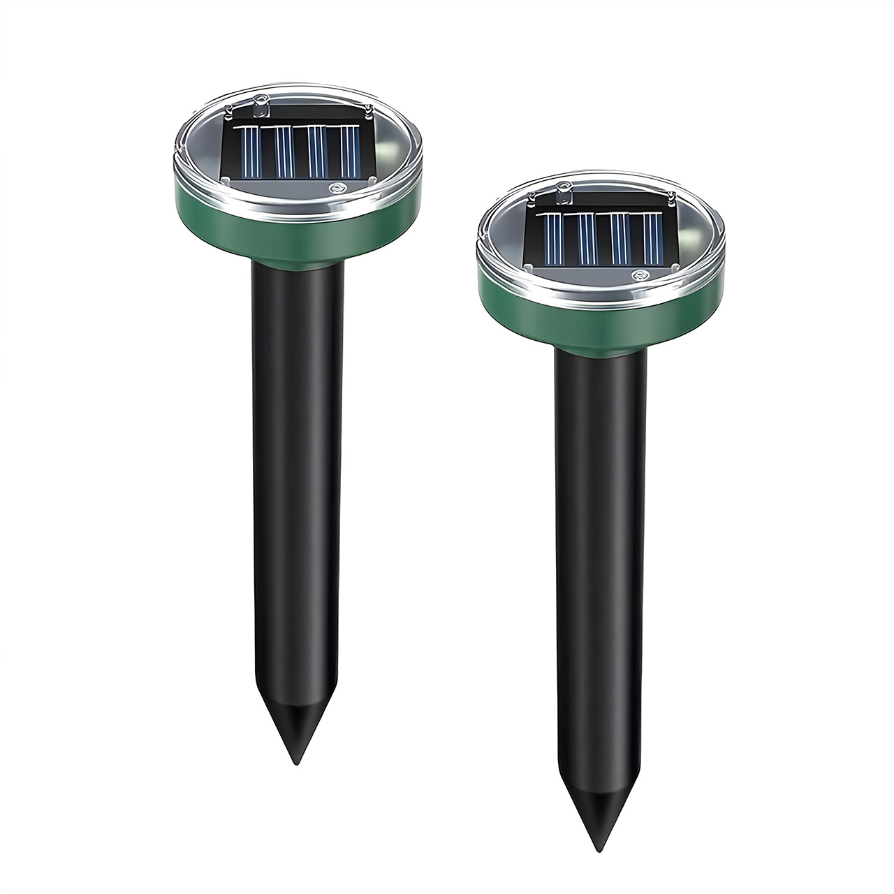 2Pcs Mole Repellent Ultrasonic Solar Powered Animal Repellent for Outdoor Lawn