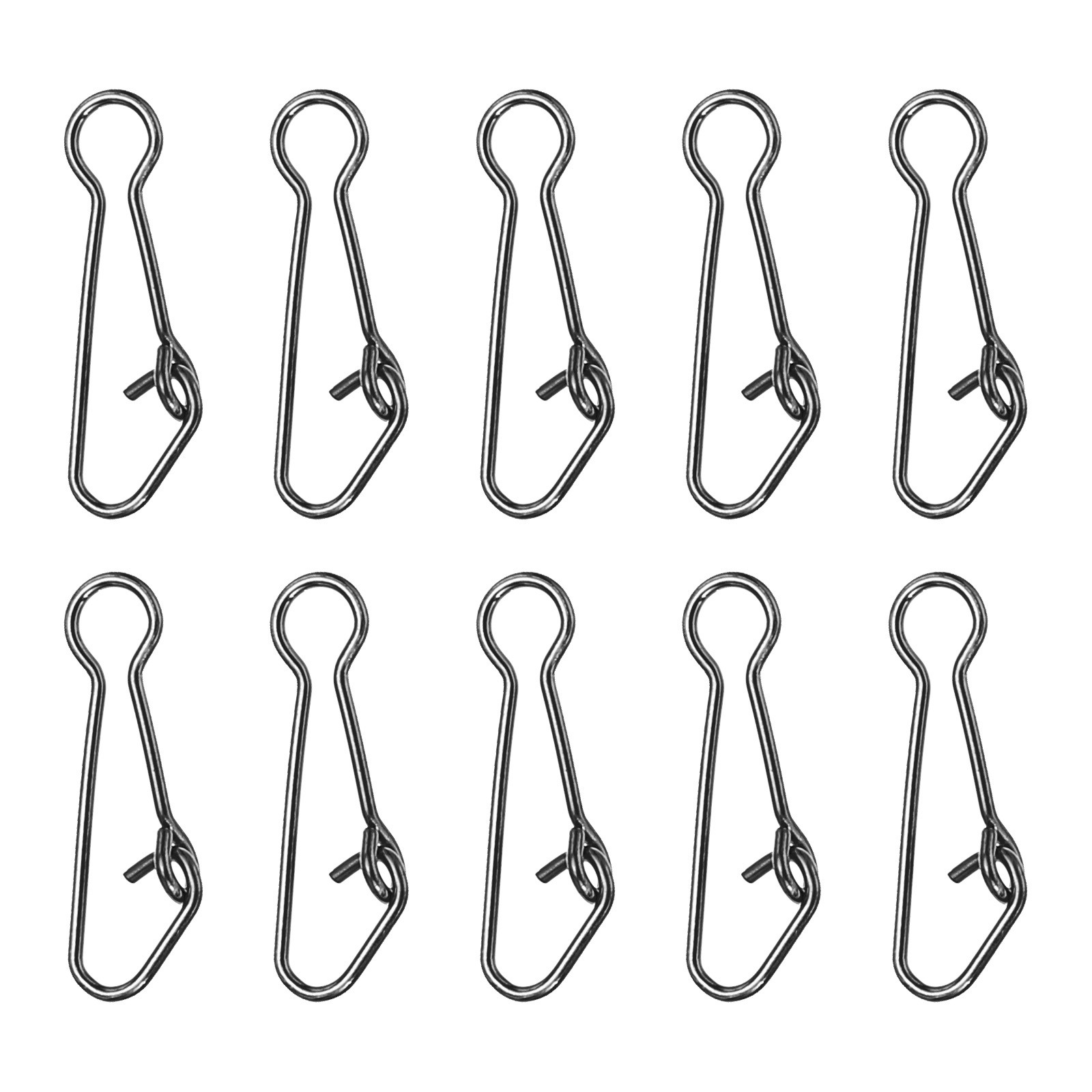 50Pcs 24Lbs Stainless Steel Fishing Snaps Swivels Clips Quick Change Black