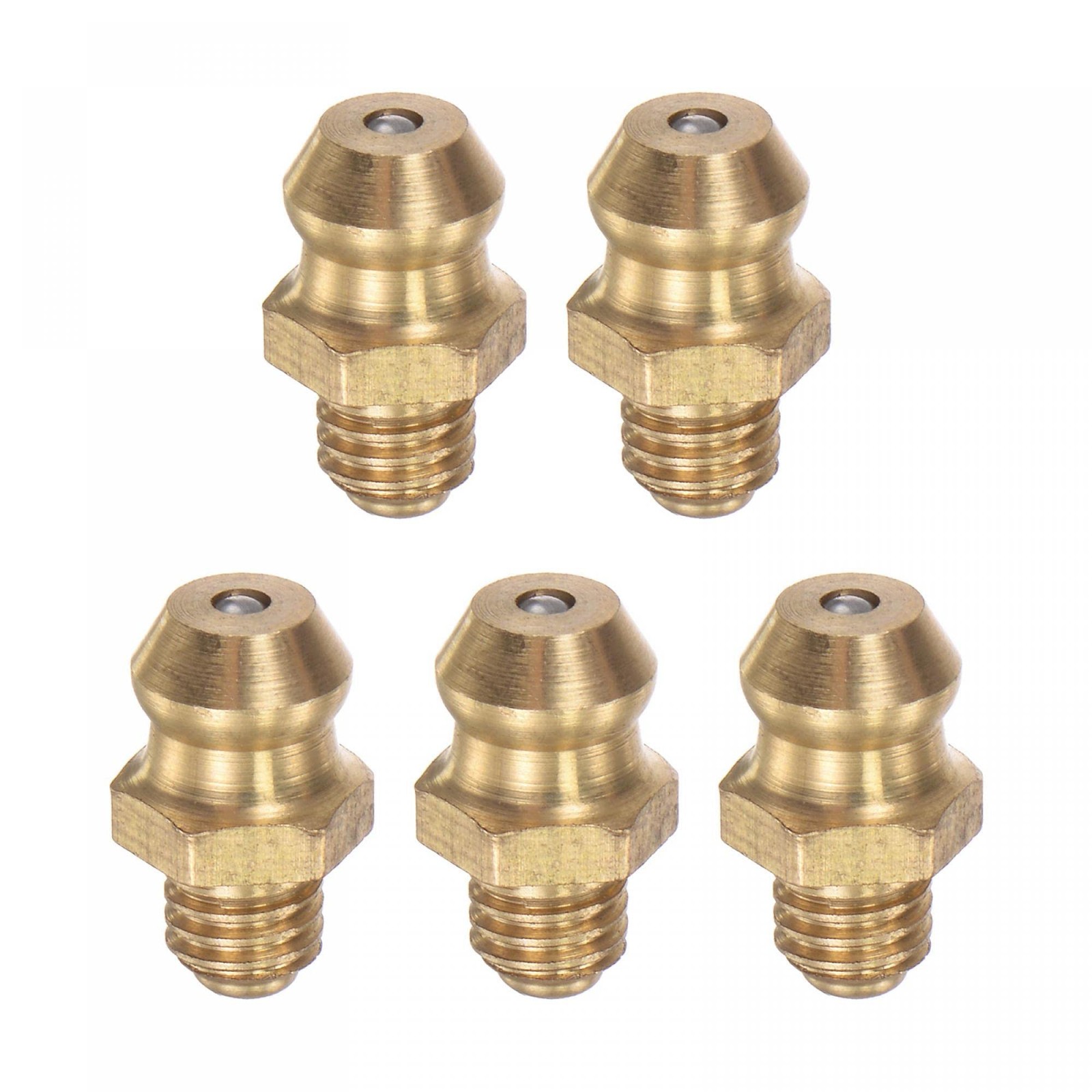 uxcell Brass Straight Grease Fitting M5 x 0.8mm Thread x 0.8mm, Yellow