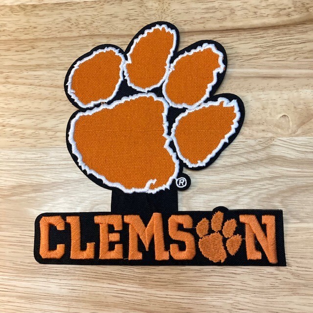 CLEMSON TIGERS Embroidered Sew-On/Iron-On 6.5" x 7" NCAA Official Jacket Patch