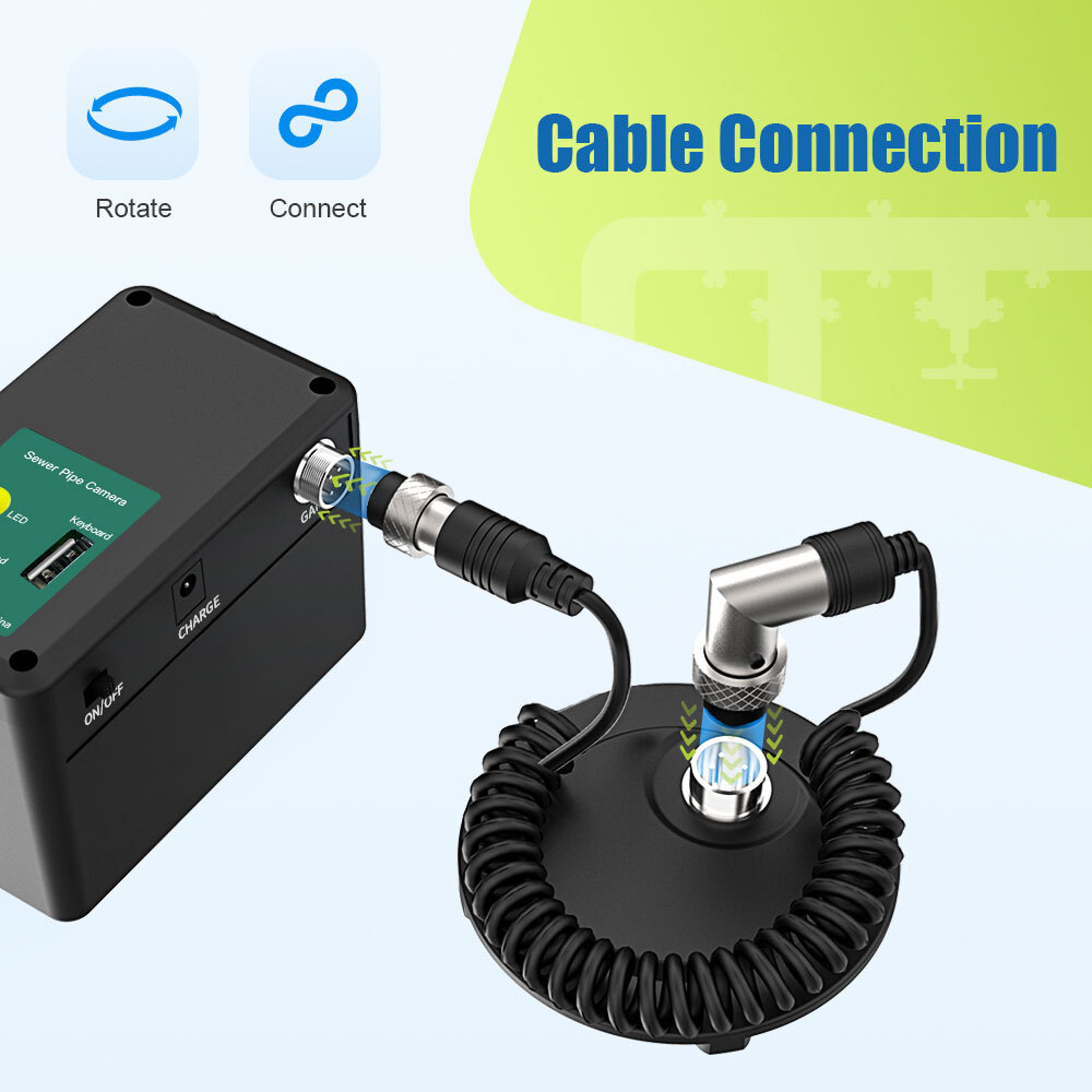 10.1" 70M Pipe Inspection Camera with 512HZ Locator Self-leveling Meter Counter