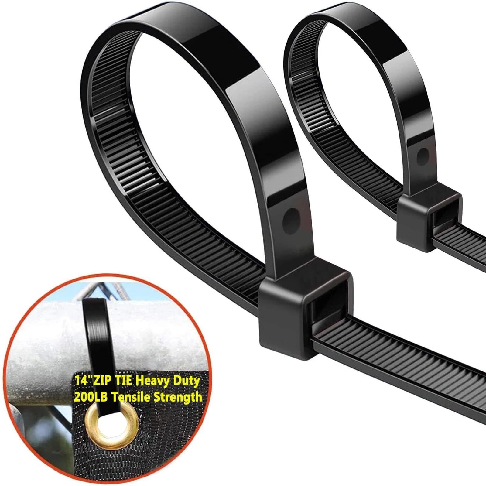 Zip Ties Heavy Duty Large Zip Ties 14"with 200 lbs Tensile StrengthLong Zip T...