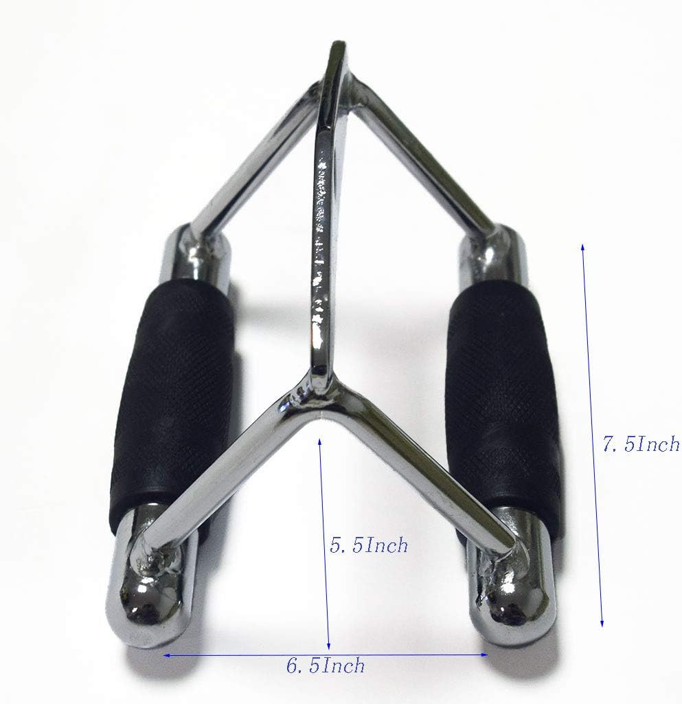 LAT Pull down Bar, Strength Training Deluxe Single Double D Handle Tricep Rope,