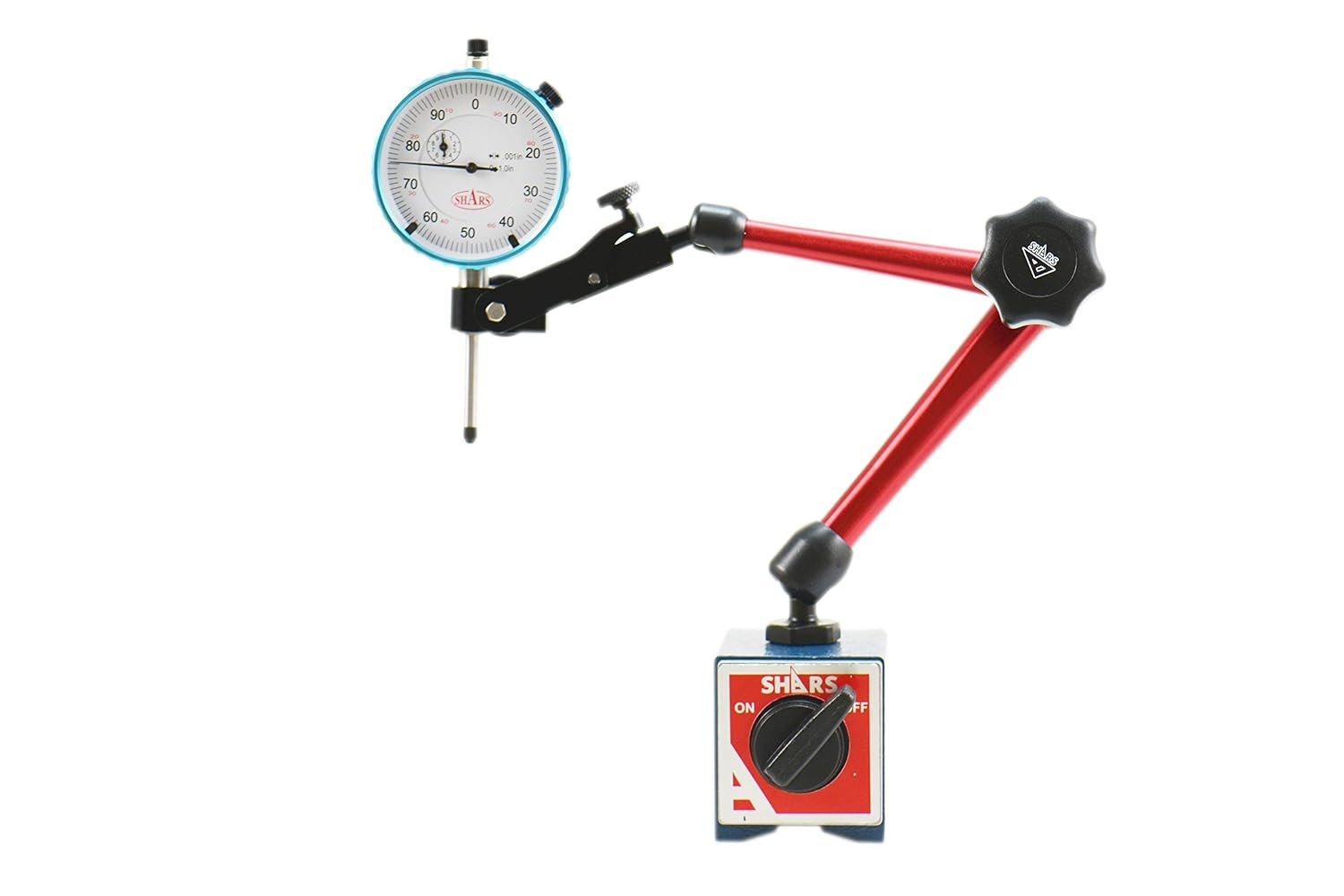 176 LBS Magnetic Base Indicator Holder with Fine Adjustment & Dial Indicator