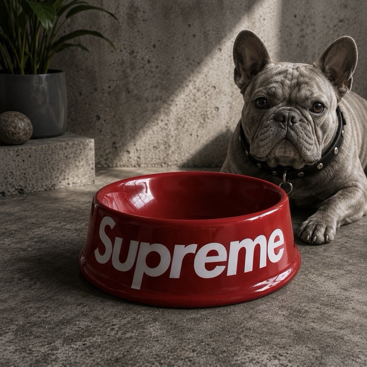 SS11 SUPREME DOG BOWL RED OG CERAMIC