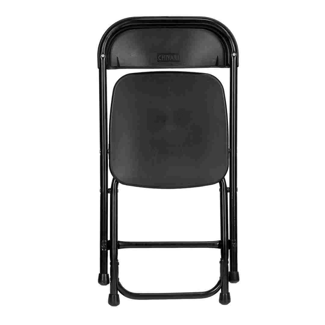 Kids Black Folding Chair (Steel-Poly Chair) by Chivari