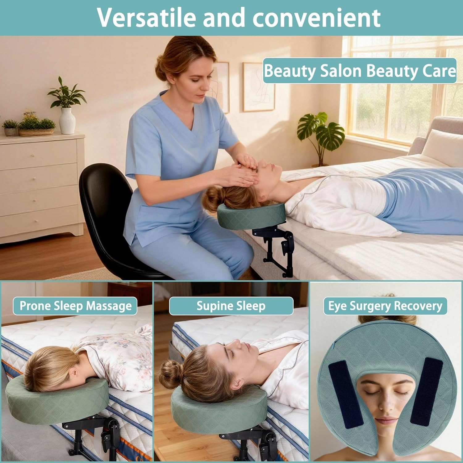 Massage Headrest for Bed, Adjustable Massage Face Cradle at Home, Portable Ma...