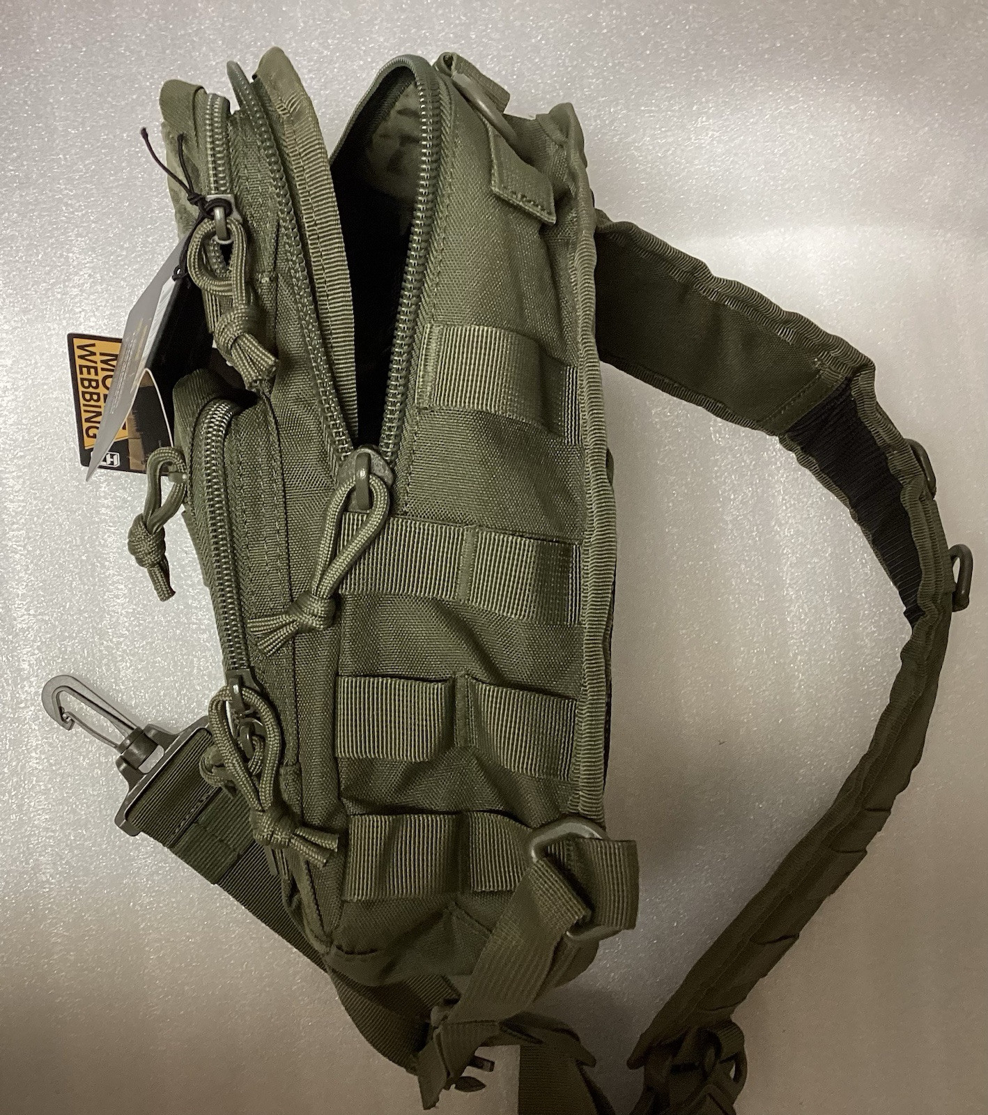 HIGHLAND TACTICAL Eagle Sling Bag - Molle Webbing Hook & Loop Patch Holder