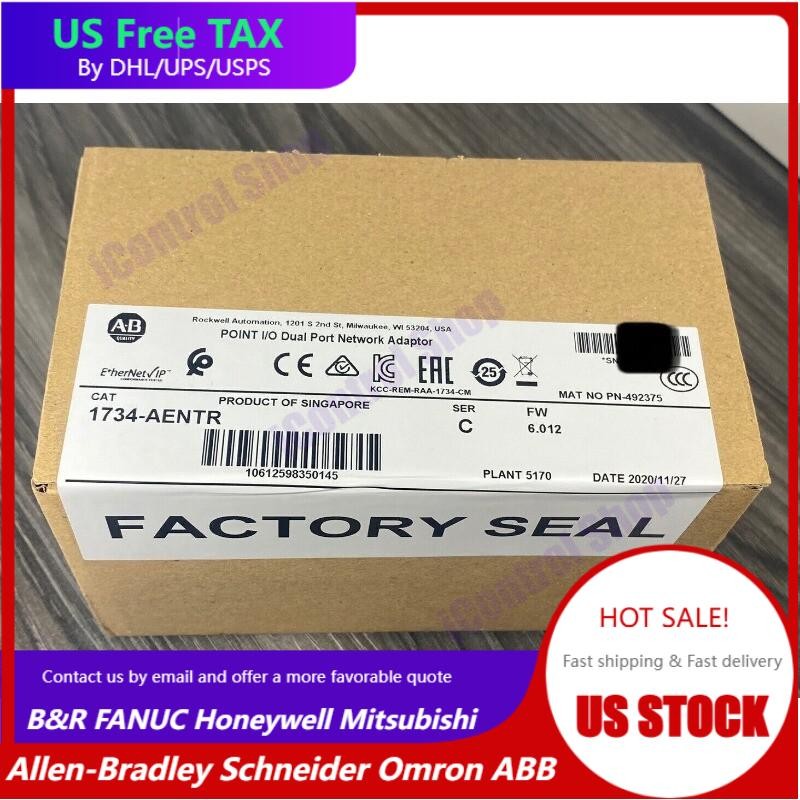 NEW Sealed Allen Bradley 1734-AENTR POINT I/O Dual Port Adaptor -USA US Free Tax