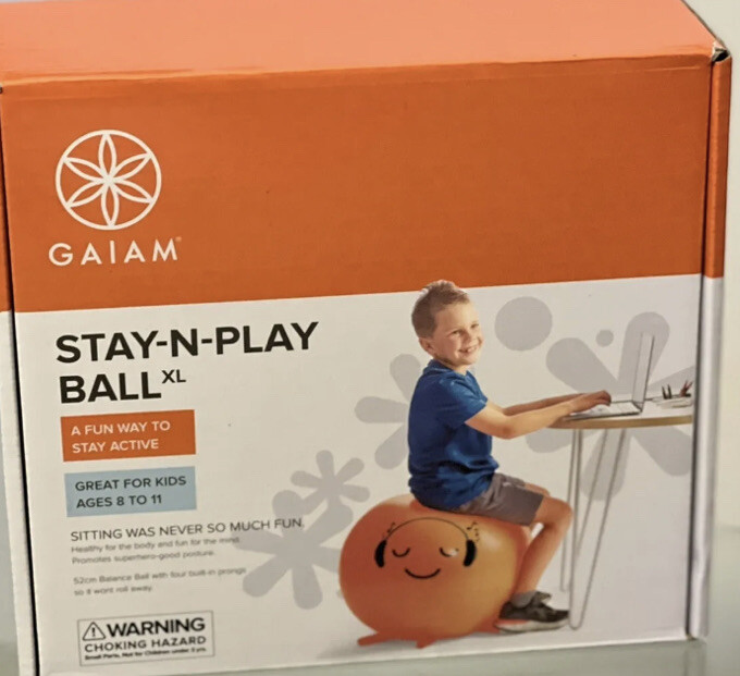 Children's Balance Ball Gaiam Kids Stay-N-Play Flexible School Chair XL NEW !!!