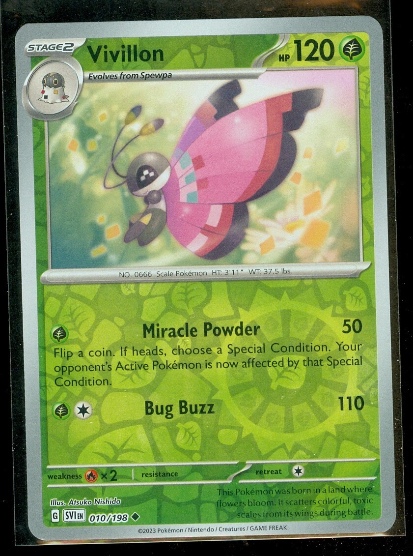 Pokemon VIVILLON 010/198 Scarlet & Violet Rev Holo - - MINT