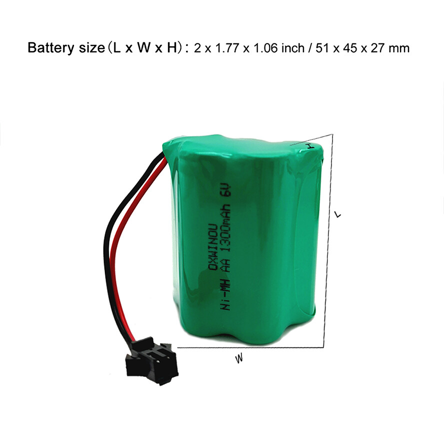 2pcs AA 6V 1300mAh Rechargeable Battery Fit Solar Light Remote Car RC SM2P Plug