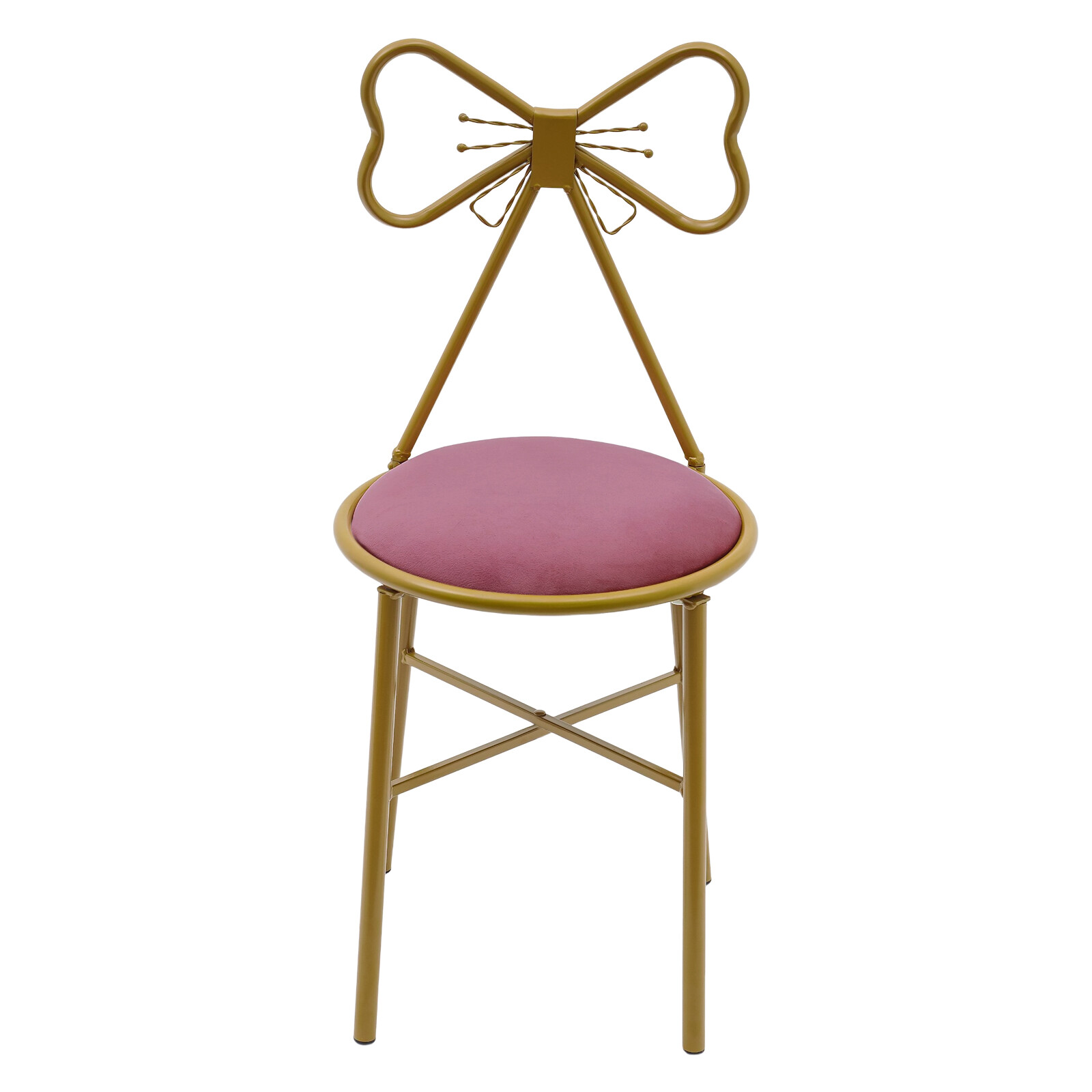Butterfly Backrest Chair Vanity Stool Pink Velvet Stool Chair Makeup Chair