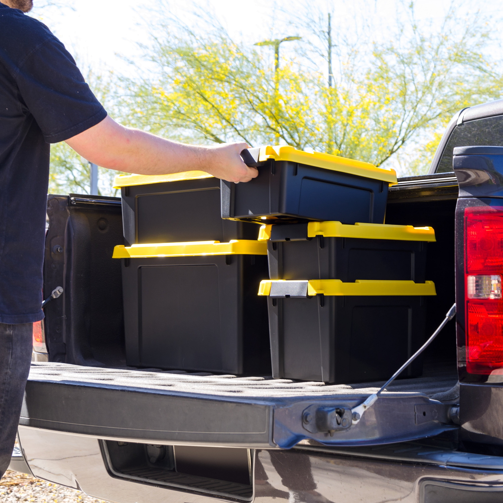 19 Gal.Plastic Storage Bins with Lids,Latching Totes, Heavy Duty Containers 2Pk