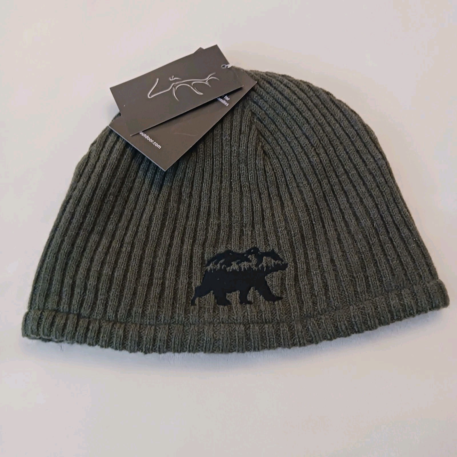 Edtrek Navigator Reversible Wool Beanie Old School Timber Bear Logo Camo