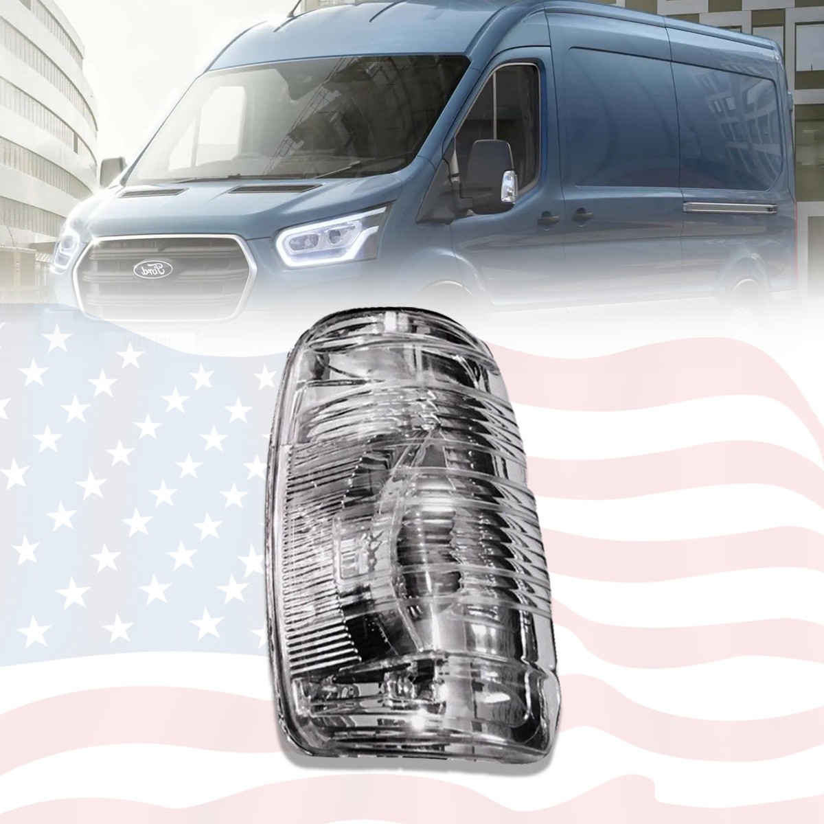2015 2023 Ford Transit 150 250 Mirror Turn Signal Light White Right Passenger