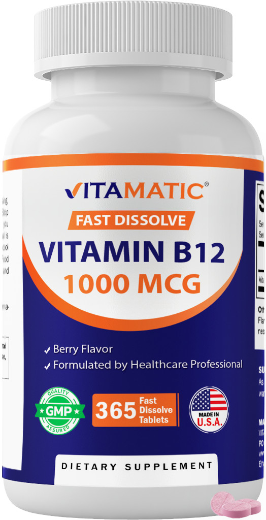 Vitamatic Vitamin B12 1000 mcg Fast Dissolve 365 Tablets