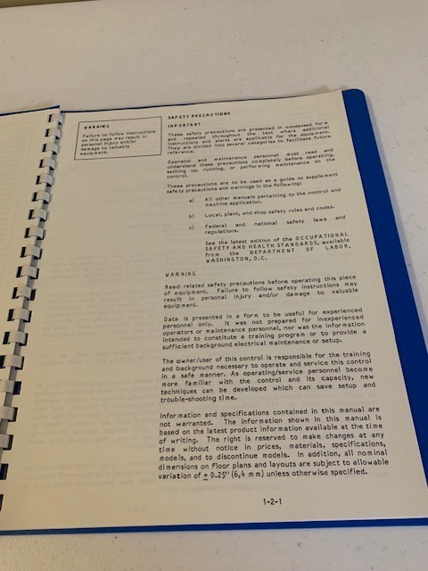 Cincinatti Milacron Interface Manual Acramatic 900 CNC