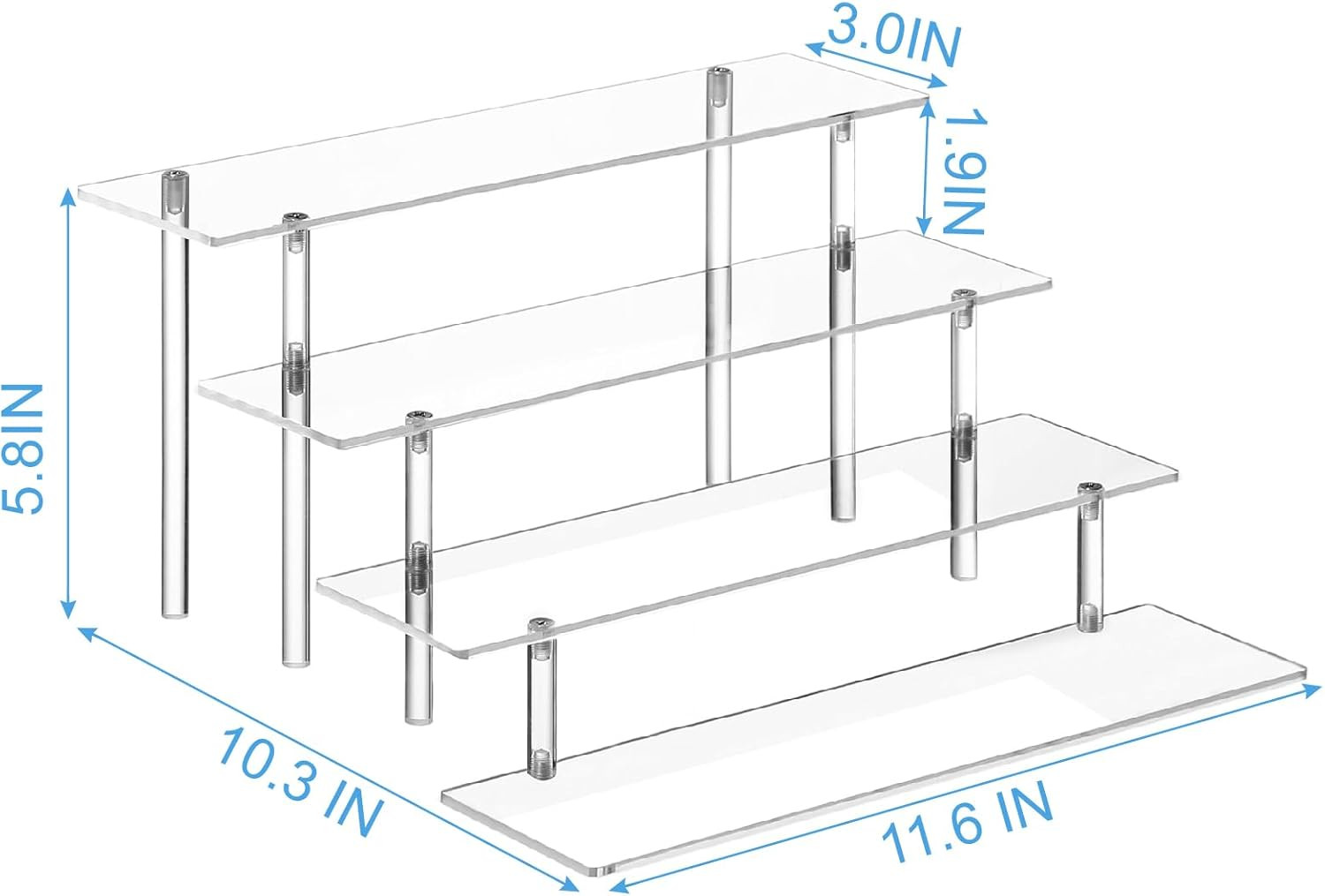 4 Tier Acrylic Perfume Organizer Stand, Clear Display Risers for Perfume, ⭐⭐⭐