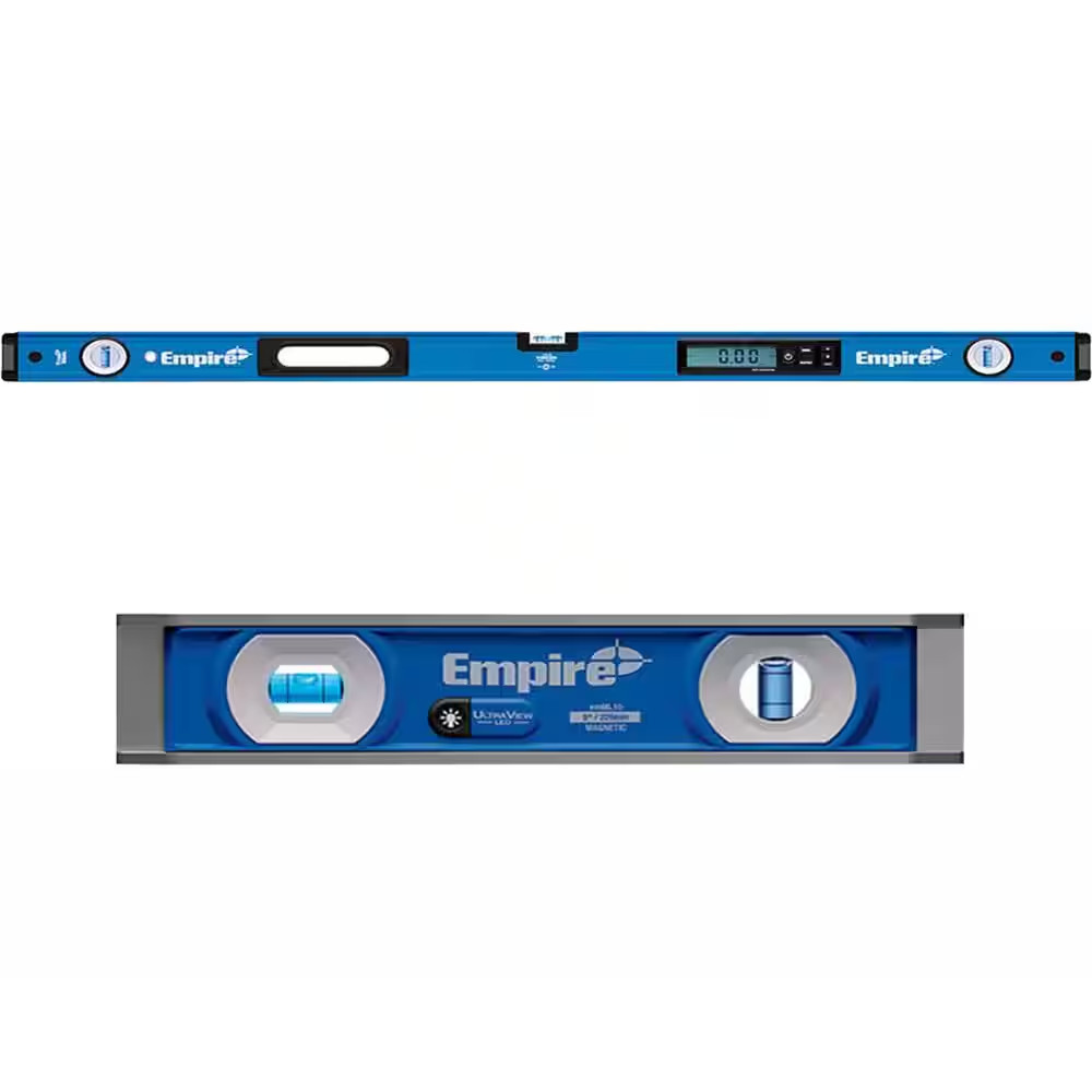 48 In. True Blue Digital Level with Ultraview LED 9 In. Torpedo Level