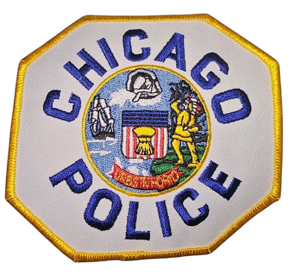 Standard Full-size Chicago Police Sergeants, Captain Sewn On-Patch 4-1/4x4