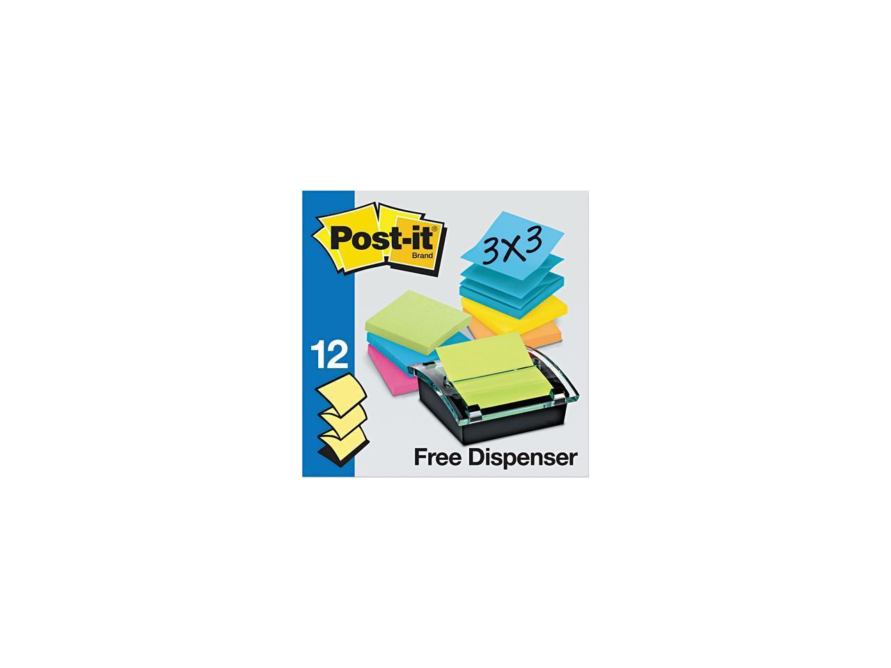 Post-it DS330-SSVA Super Sticky Pop-up Dispenser Value Pack, 3 x 3, Assorted