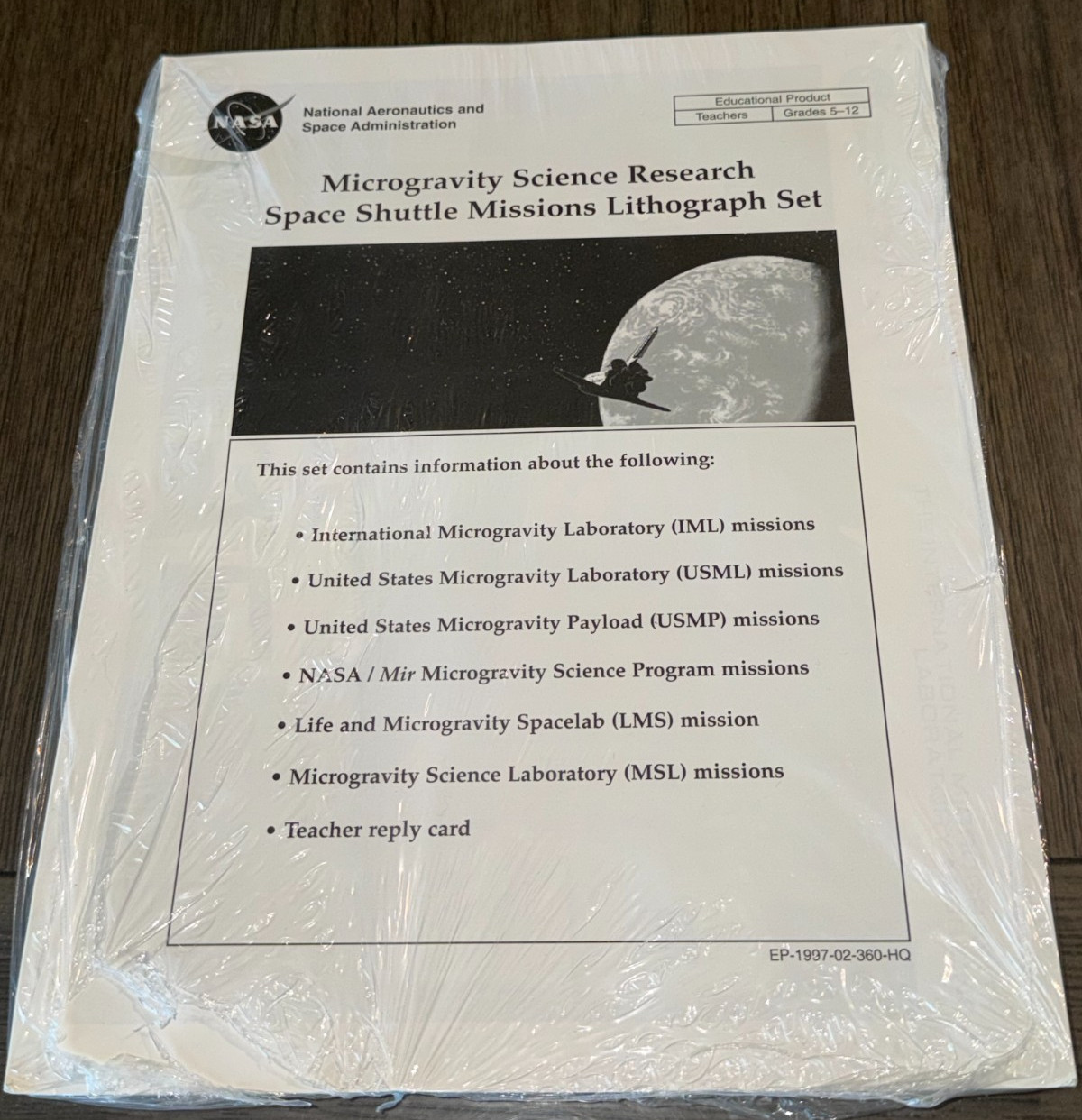 Microgravity Science Research Space Shuttle Missions Lithograph Set Shrink Wrap