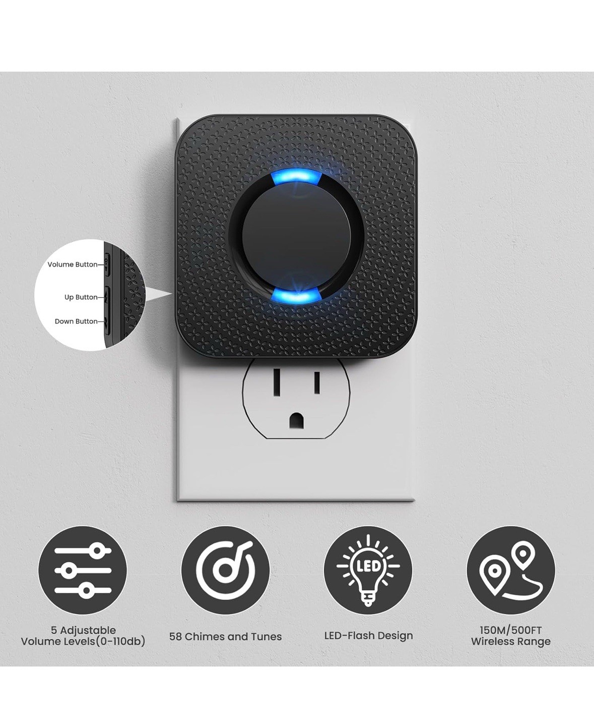 Wireless Motion Sensor LED Light - Motion Detector Alarm Chimes Door Sensor with