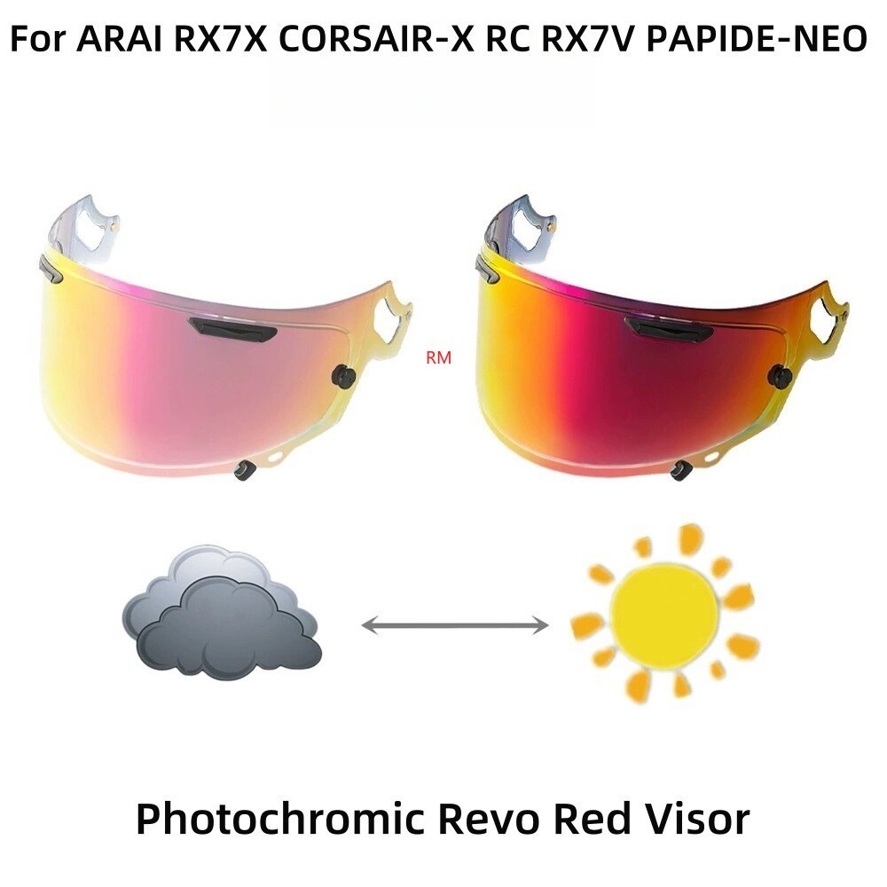 Photochromic Red Visor Fit For Arai QV-Pro RX7X CORSAIR-X RX7V NEO XD VAS