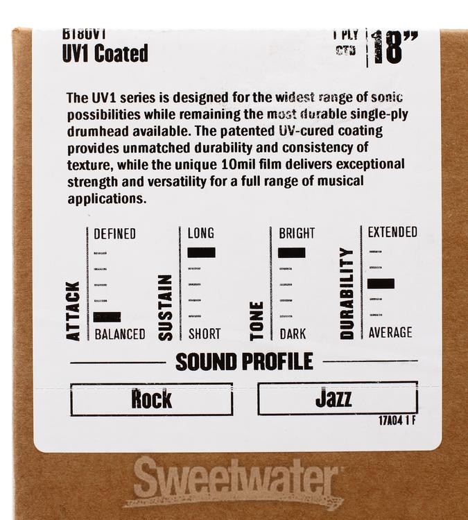 Evans UV1 Series Drumhead - 18" - Coated