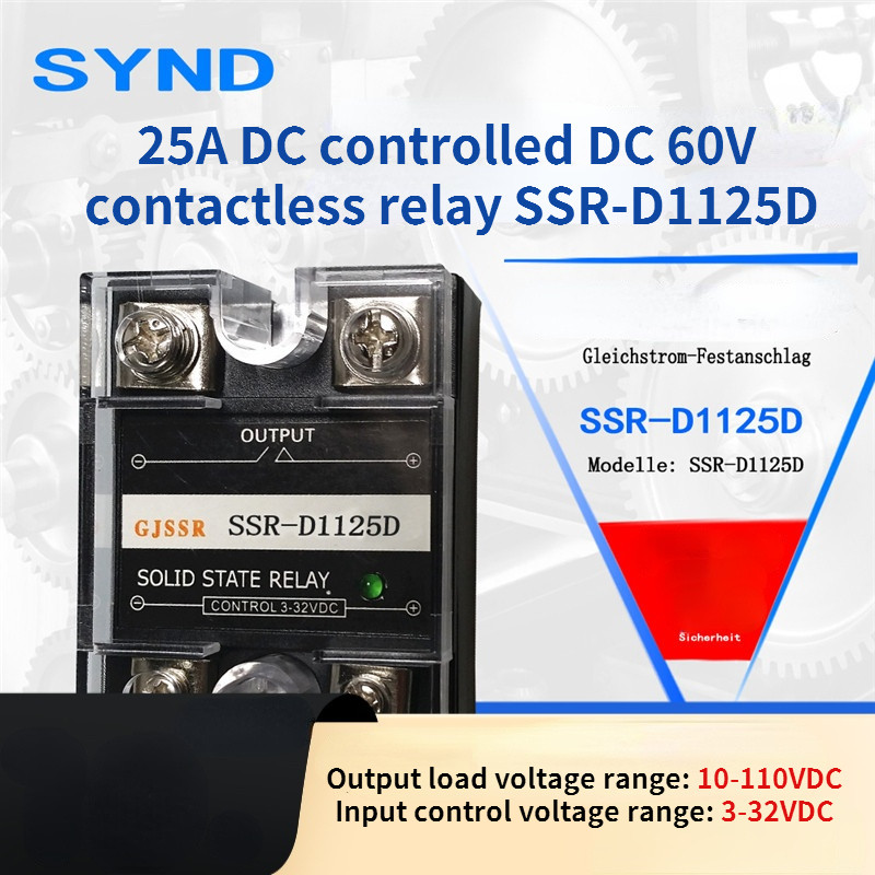 DC-DC 110V 25A Normally Open Single Phase Solid State Relay SSR-D1125D