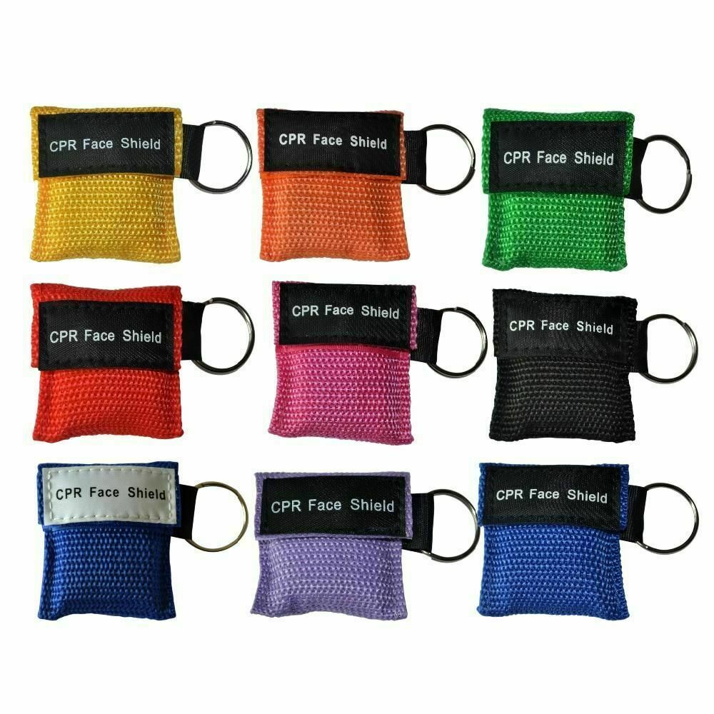 CPR Face Mask Key Chain Kit - Face Shield Masks ( 40-pack ) MULTI COLORS