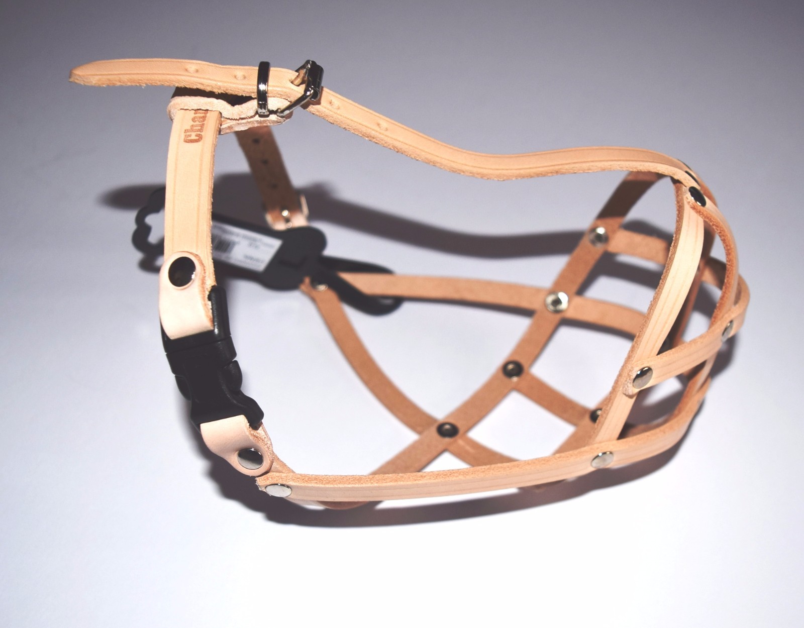 Light leather Dog Muzzle for French Bulldog  "Frenchies"