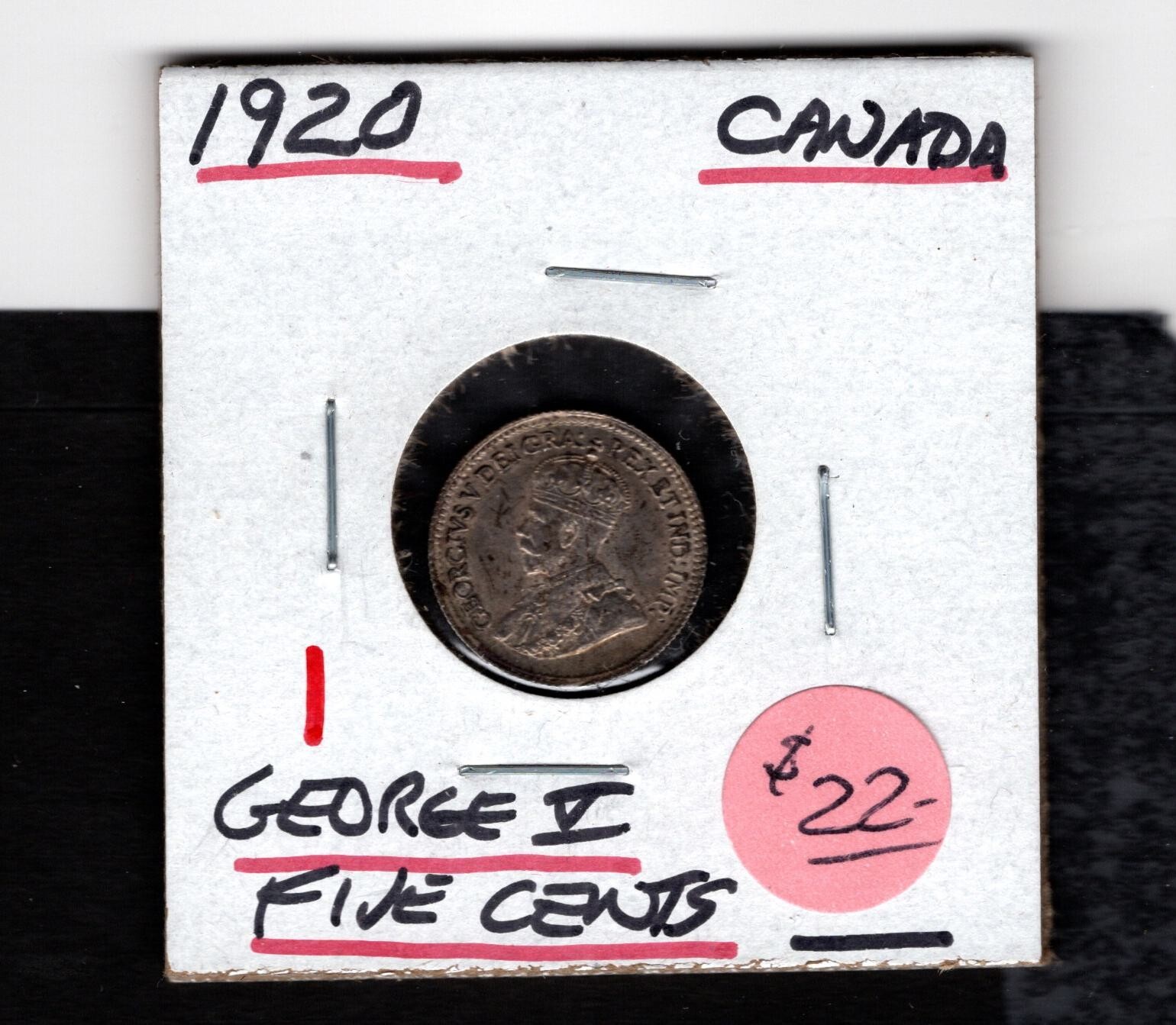 1920 - Canada- George V Five Cents