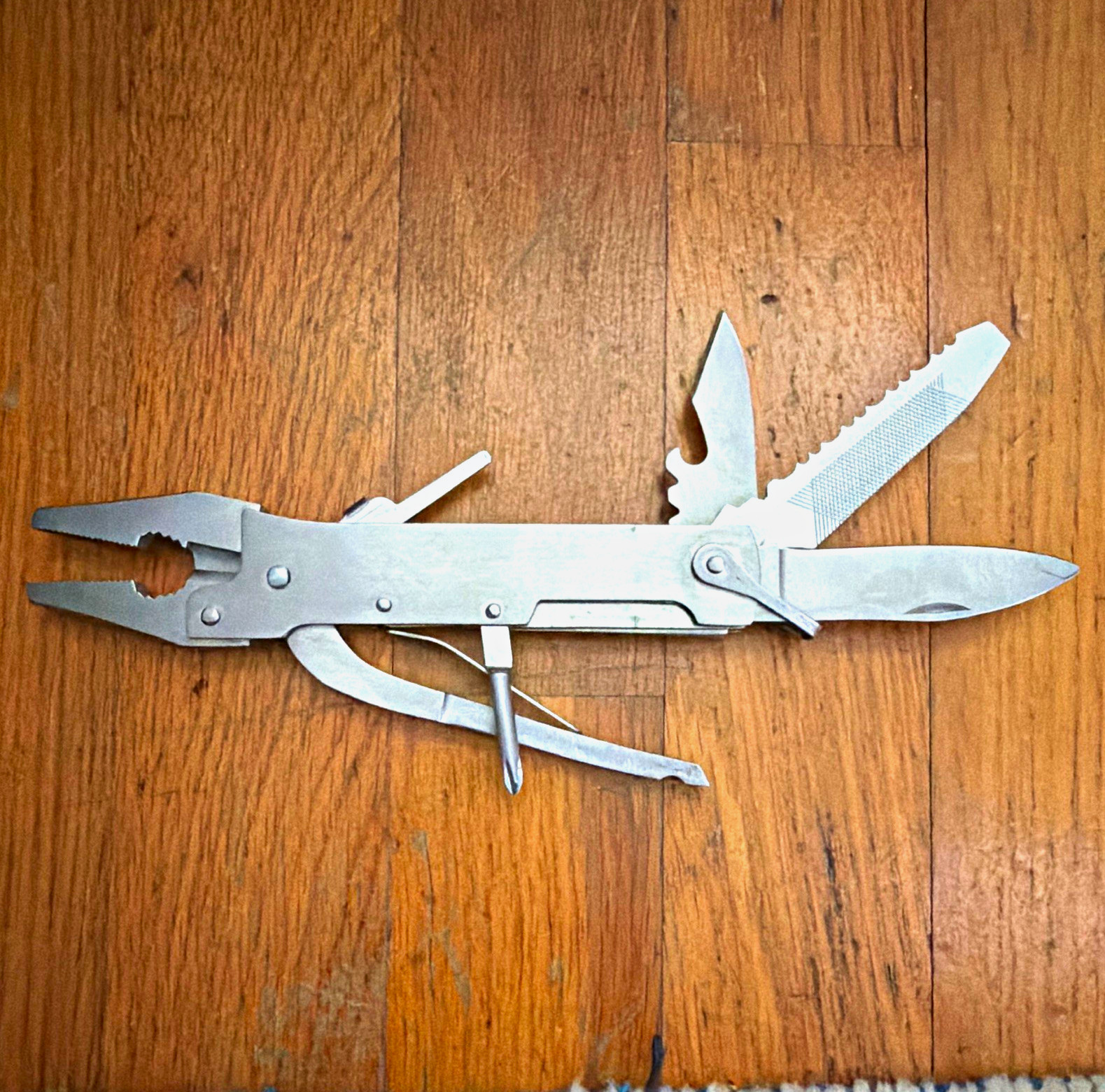 Stainless Steel Folding Multi-Tool Pliers w/ Knife Blade, Saw & Screwdrivers